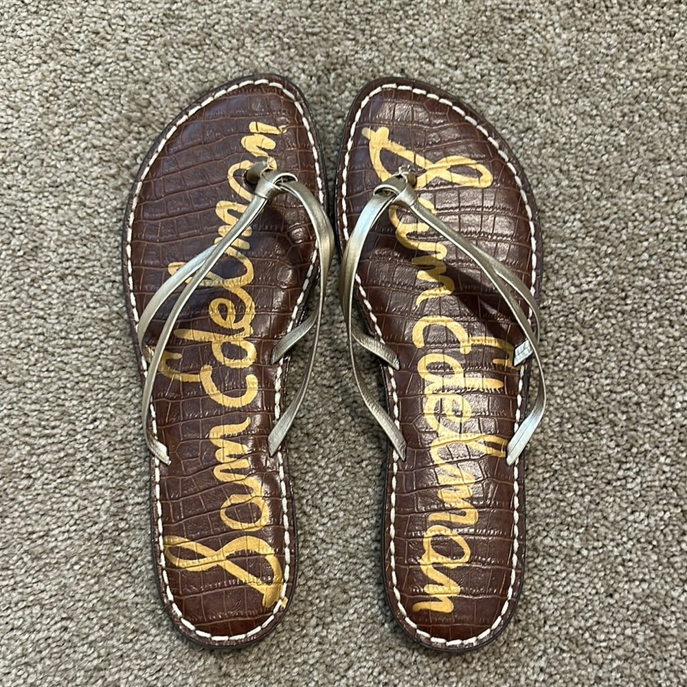 Sam Edelman Brushed Gold Padded Sandals Size 8